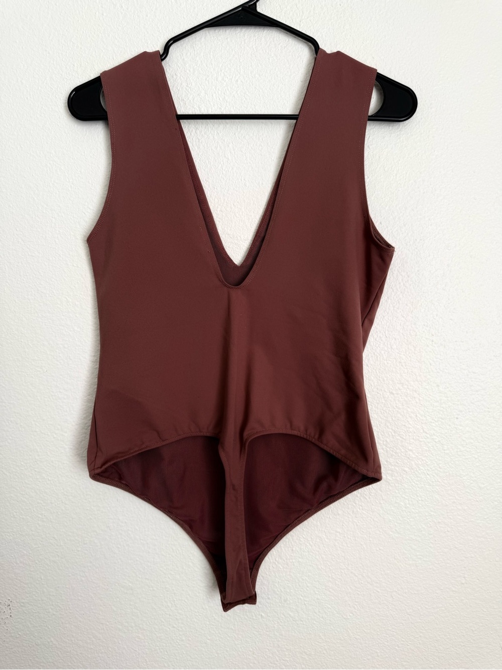Free People bodysuit size L  old rose Brown V-Neck Bodysuit - Picture 4 of 7